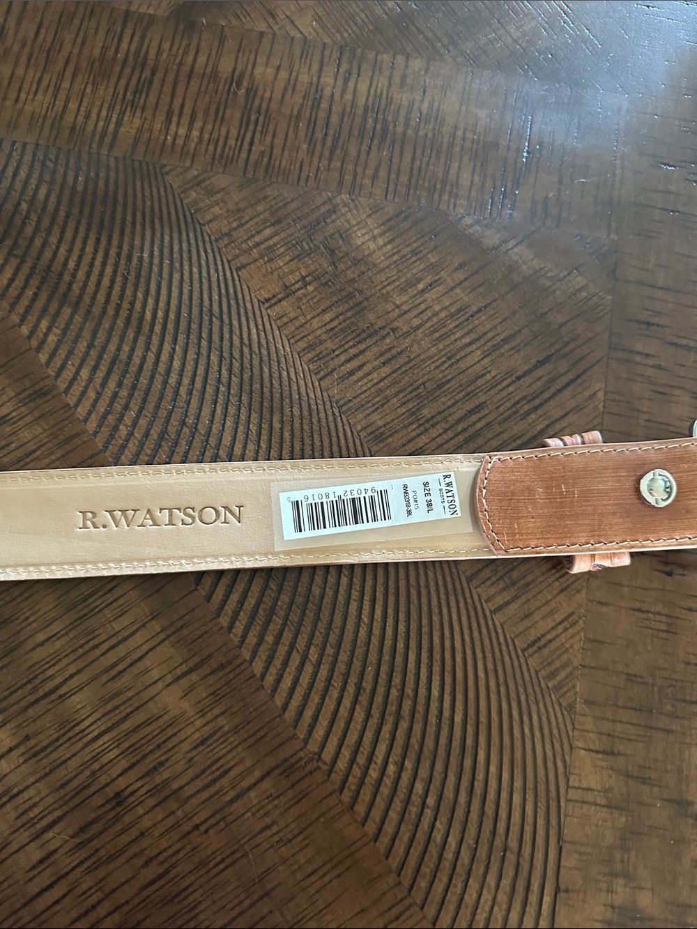 R. Watson Men’s Leather Roughout Belt size 38